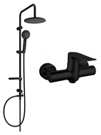 Mexen Carl ensemble de douche externe avec pomme de douche et robinet de douche Pecos, noir - 72740240-70