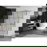 Mexen Kioto vrijstaande douchewand 120 x 200 cm, zwart raster 8 mm, geborsteld nikkel - 800-120-002-97-77