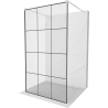 Mexen Kioto vrijstaande douchewand 120 x 200 cm, zwart raster 8 mm, geborsteld nikkel - 800-120-002-97-77