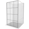 Mexen Kioto ścianka prysznicowa wolnostojąca 110 x 200 cm, czarny wzór 8 mm, nikiel szczotkowany - 800-110-002-97-77