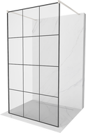 Mexen Kioto samostojeća tuš pregrada 100 x 200 cm, crna mreža 8 mm, brušeni nikal - 800-100-002-97-77