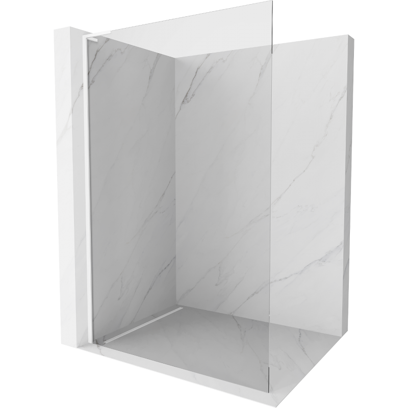 Mexen Kioto L parede de duche Walk-in 85 x 200 cm, transparente, branca - 800-085-103-20-00