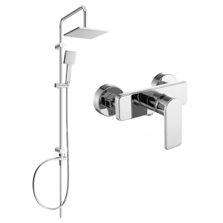 Ensemble de douche apparent Mexen Tord avec pomme de douche et mitigeur de douche Cetus, chromé - 744340200-00