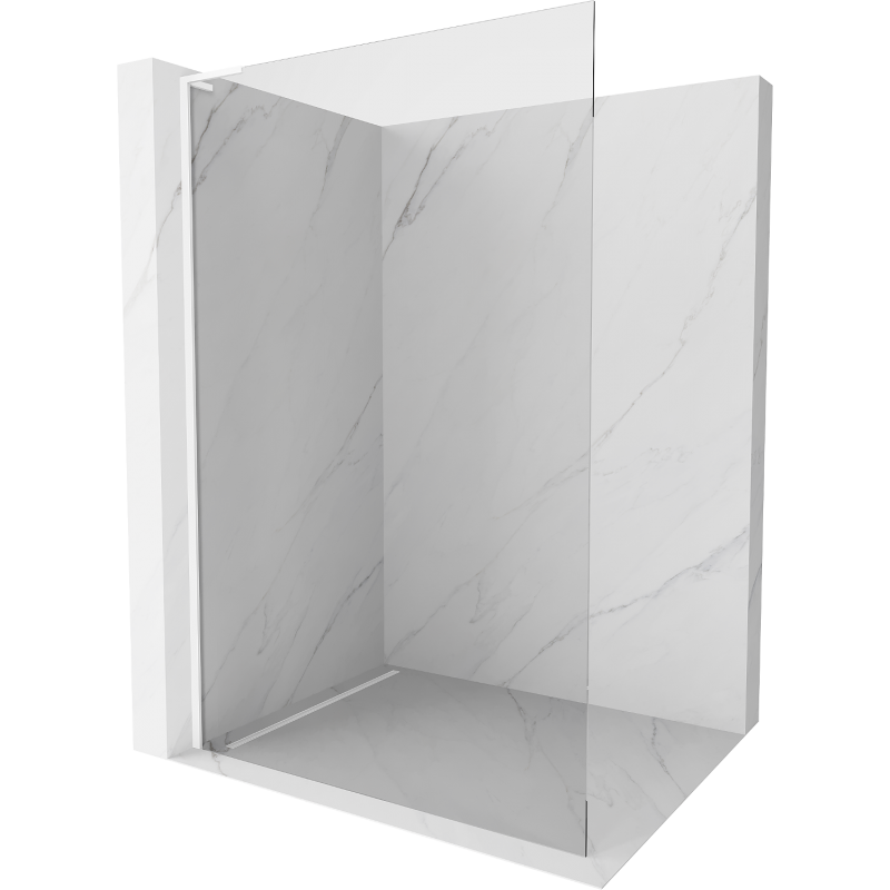 Mexen Kioto L Duschwand Walk-in 100 x 200 cm, transparent, weiß - 800-100-103-20-00