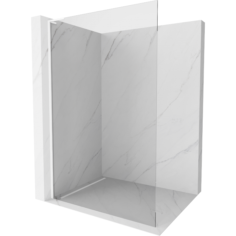 Mexen Kioto L Walk-in Shower Wall 115 x 200 cm, transparent, white - 800-115-103-20-00