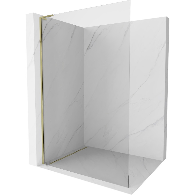 Mexen Kioto L Stijenka za tuš Walk-in 55 x 200 cm, prozirna, zlatna - 800-055-103-50-00