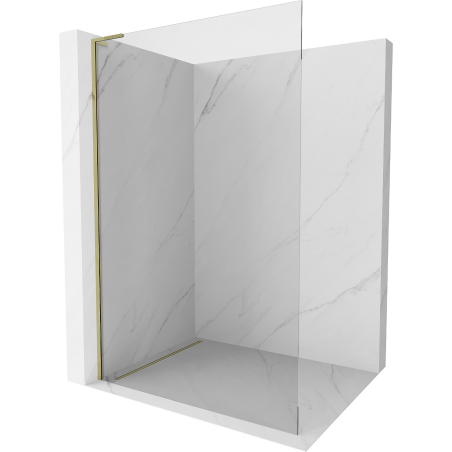 Mexen Kioto L Stijenka za tuš Walk-in 55 x 200 cm, prozirna, zlatna - 800-055-103-50-00