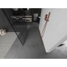 Mexen Kioto paroi de douche autoportante 140 x 200 cm, grille noire 8 mm, cuivre brossé - 800-140-002-65-77