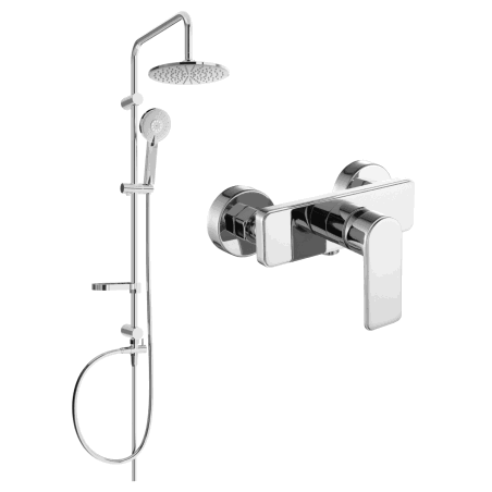 Mexen Carl Aufputz-Duschset mit Regenbrause und Duschenbatterie Cetus, Chrom - 744340240-00