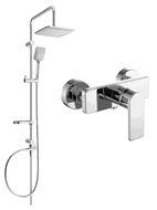 Mexen Sven Aufputz-Duschset mit Regenduschkopf und Duscharmatur Cetus, Chrom - 744340262-00