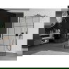 Mexen Kioto freistehende Duschwand 120 x 200 cm, schwarzes Gitter 8 mm, gun grau gebürstet - 800-120-002-66-77