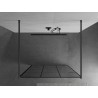 Mexen Kioto vabalt seisev dušisein 100 x 200 cm, must ruudustik 8 mm, harjatud gun gray - 800-100-002-66-77