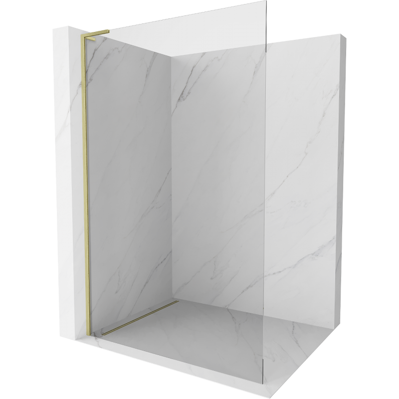 Mexen Kioto L parede de duche Walk-in 50 x 200 cm, transparente, dourado escovado - 800-050-103-55-00