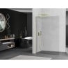 Mexen Kioto L douchewand Walk-in 100 x 200 cm, transparant, goud geborsteld - 800-100-103-55-00
