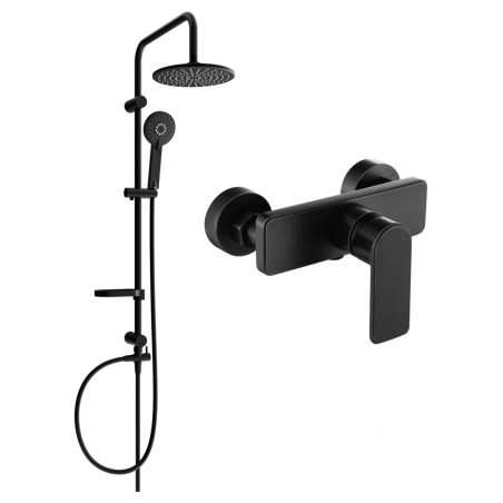 Mexen Carl ensemble de douche apparent avec douche de tête et mitigeur de douche Cetus, noir - 744340240-70