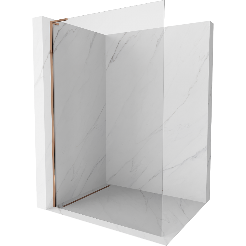 Mexen Kioto L douchewand Walk-in 55 x 200 cm, transparant, rose goud - 800-055-103-60-00
