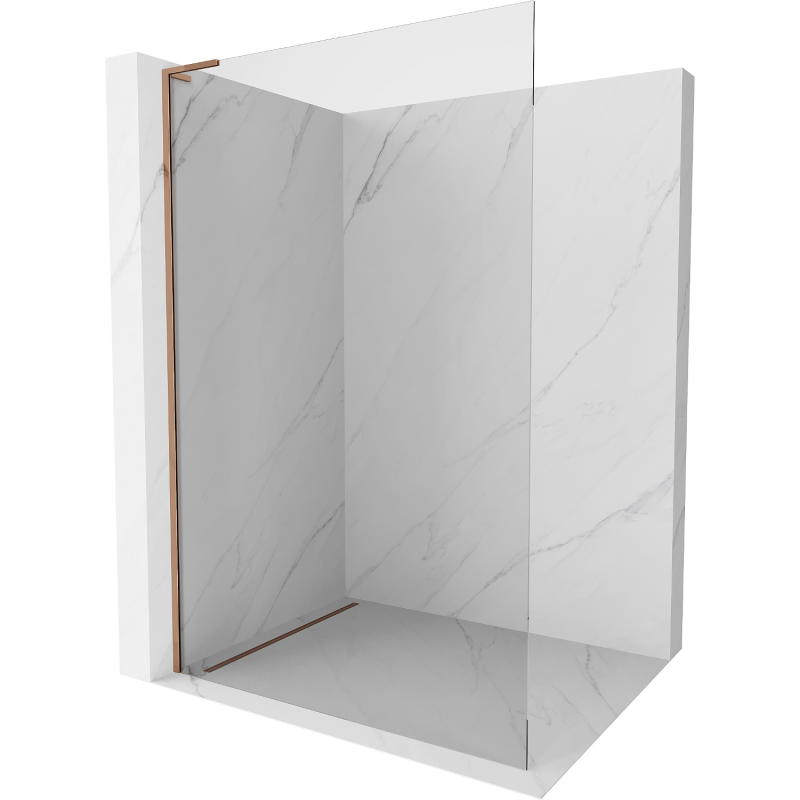 Mexen Kioto L paroi de douche Walk-in 65 x 200 cm, transparent, or rose - 800-065-103-60-00