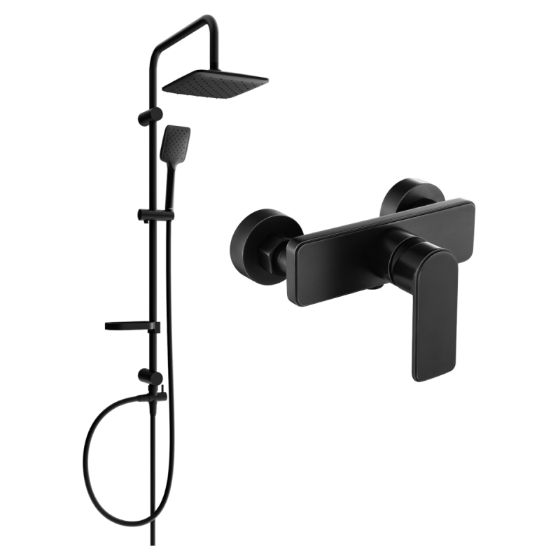Mexen Sven ensemble de douche extérieur avec pomme de douche et robinet de douche Cetus, noir - 744340262-70