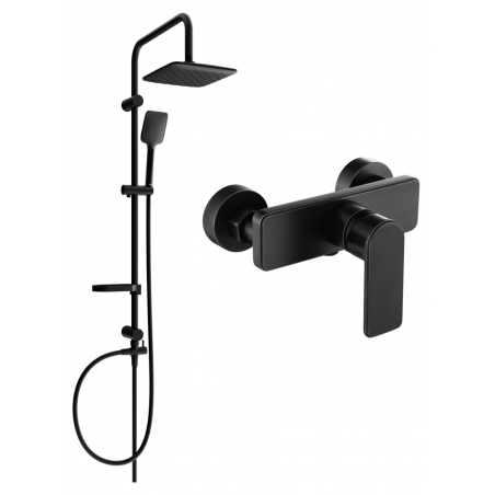 Mexen Cetus Sven Aufputz-Duschset mit Regenduschkopf und Duscharmatur, schwarz - 744340262-70