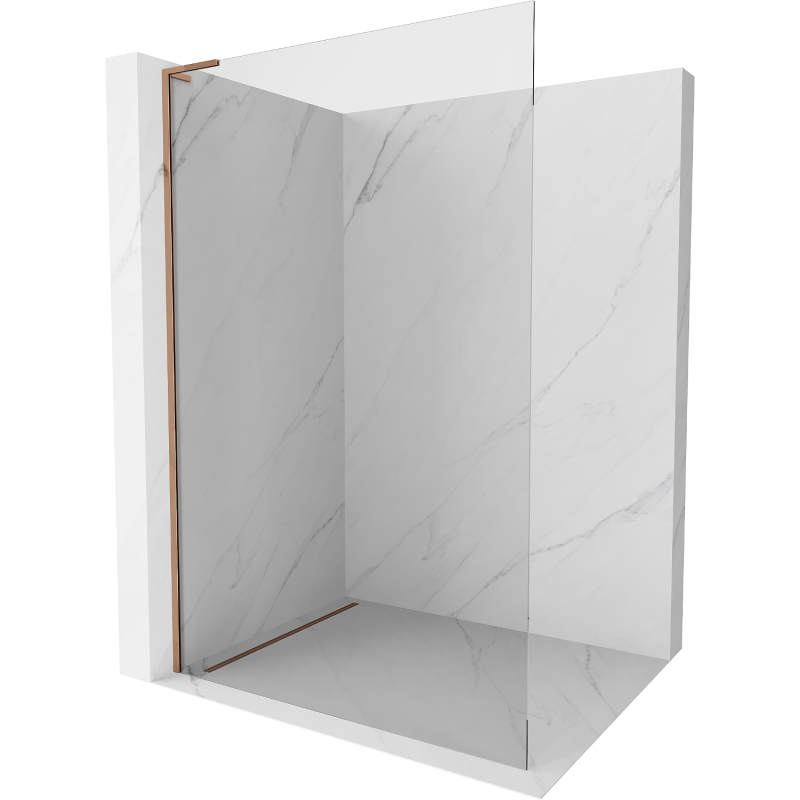 Mexen Kioto L Walk-in Shower Screen 100 x 200 cm, Transparent, Rose Gold - 800-100-103-60-00