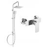 Mexen Alfa Tord conjunto de ducha exterior con cabezal fijo y grifo de ducha, cromo - 745740200-00