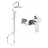 Mexen Tord exposed shower set with rain shower and Alfa shower mixer, chrome - 745740200-00
