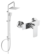 Mexen Alfa Tord conjunto de duche de superfície com chuveiro de teto e misturadora de duche, cromado - 745740200-00