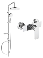 Mexen Erik conjunto de ducha expuesto con cabezal de ducha y grifo de ducha Alfa, cromo - 745740205-00
