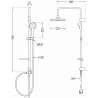 Mexen Alfa Erik surface-mounted shower set with shower head and shower faucet, chrome - 745740205-00