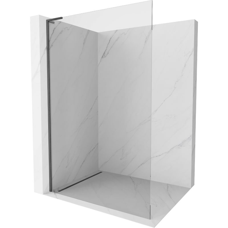 Mexen Kioto L parede de duche Walk-in 90 x 200 cm, transparente, cinza escovado - 800-090-103-66-00