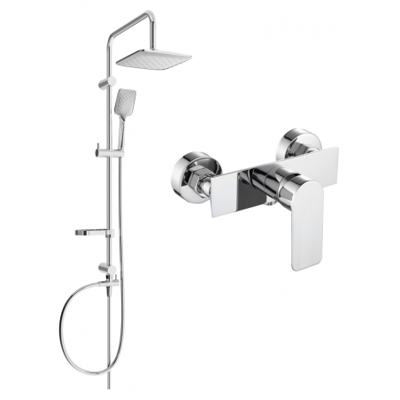 Mexen Alfa Sven exposed shower set with rainfall showerhead and shower faucet, chrome - 745740262-00