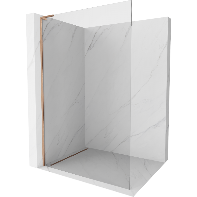 Mexen Kioto L Walk-in Shower Screen 100 x 200 cm, transparent, brushed brass - 800-100-103-65-00