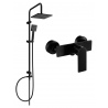 Mexen Tord exposed shower set with rain shower head and Alfa shower mixer, black - 745740200-70