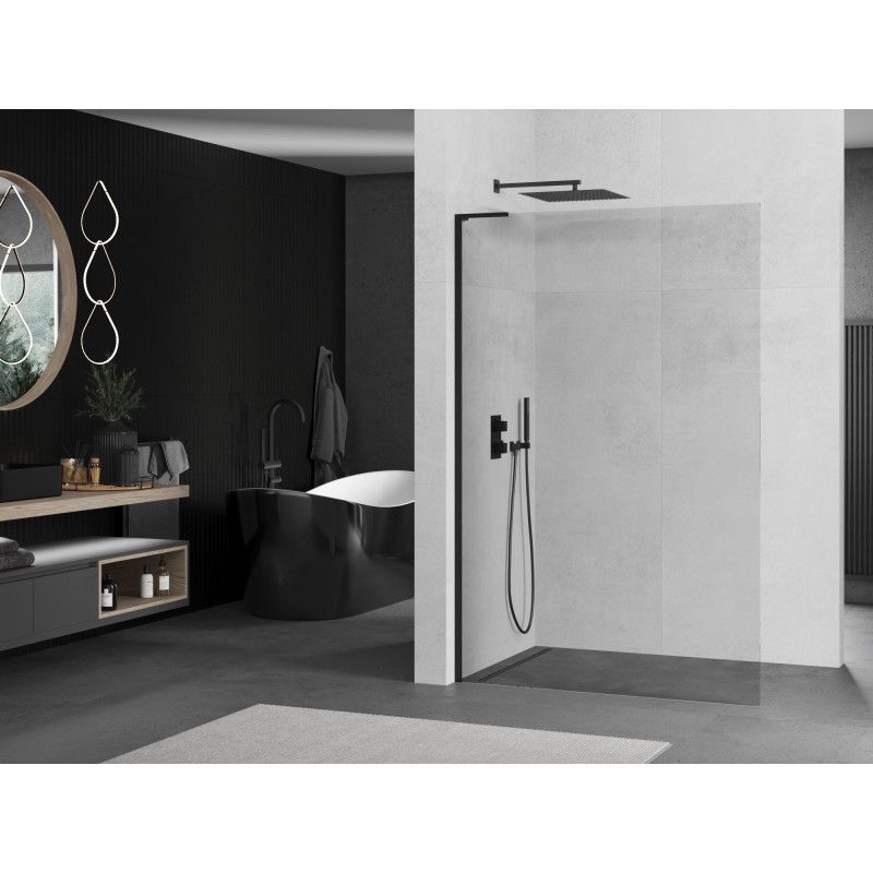Mexen Kioto L dušisein Walk-in 70 x 200 cm, läbipaistev, must - 800-070-103-70-00