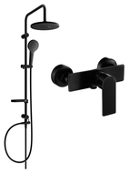 Mexen Erik Duschset Aufputz mit Regenbrause und Duscharmatur Alfa, schwarz - 745740205-70