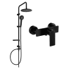 Mexen Carl Aufputz-Duschset mit Regendusche und Duscharmatur Alfa, schwarz - 745740240-70