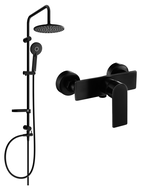 Mexen Carl ensemble de douche mural avec pommeau de douche et mitigeur de douche Alfa, noir - 745740240-70