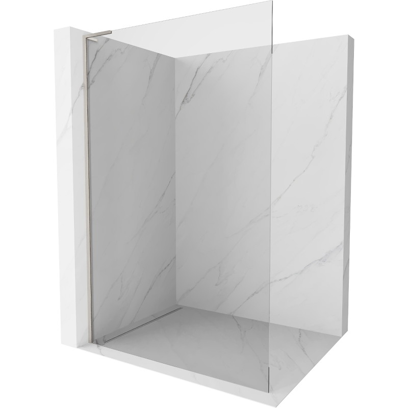 Mexen Kioto L Paravan za tuš kabinu Walk-in 65 x 200 cm, proziran, brušeni nikal - 800-065-103-97-00