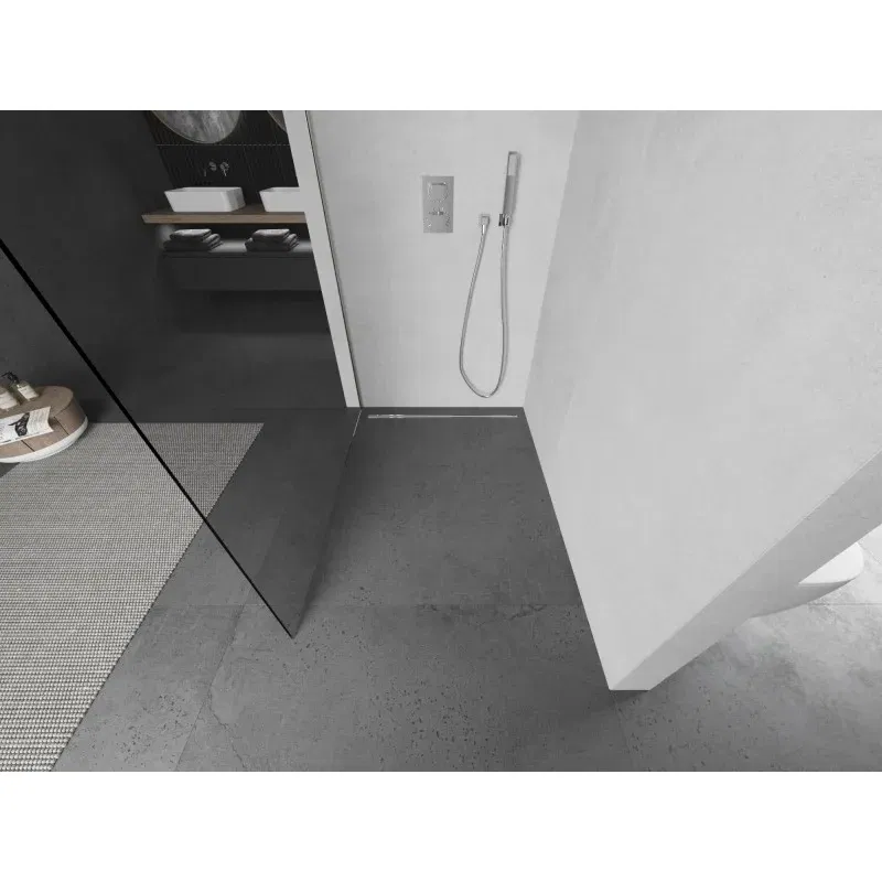 Mexen Kioto L paroi de douche Walk-in 100 x 200 cm, transparent, nickel brossé - 800-100-103-97-00