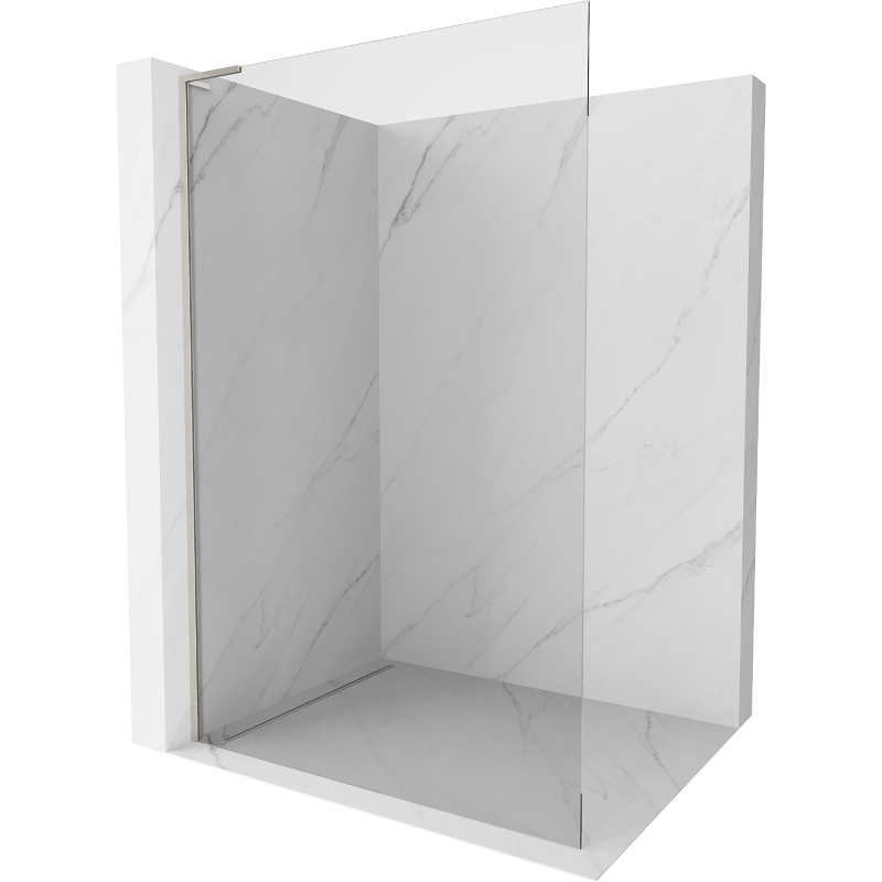 Mexen Kioto L Duschvägg Walk-in 100 x 200 cm, transparent, borstad nickel - 800-100-103-97-00