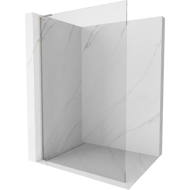 Mexen Kioto L Shower Screen Walk-in 100 x 200 cm, Transparent, Brushed Nickel - 800-100-103-97-00
