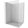 Mexen Kioto L Duschwand Walk-in 100 x 200 cm, transparent, gebürstetes Nickel - 800-100-103-97-00