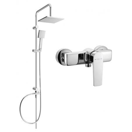 Mexen Lynx Tord, ensemble de douche apparent avec pomme de douche et mitigeur, chromé - 745940200-00
