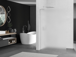 Mexen Kioto L Walk-in tuš zid 100 x 200 cm, matirano staklo, krom - 800-100-103-01-30