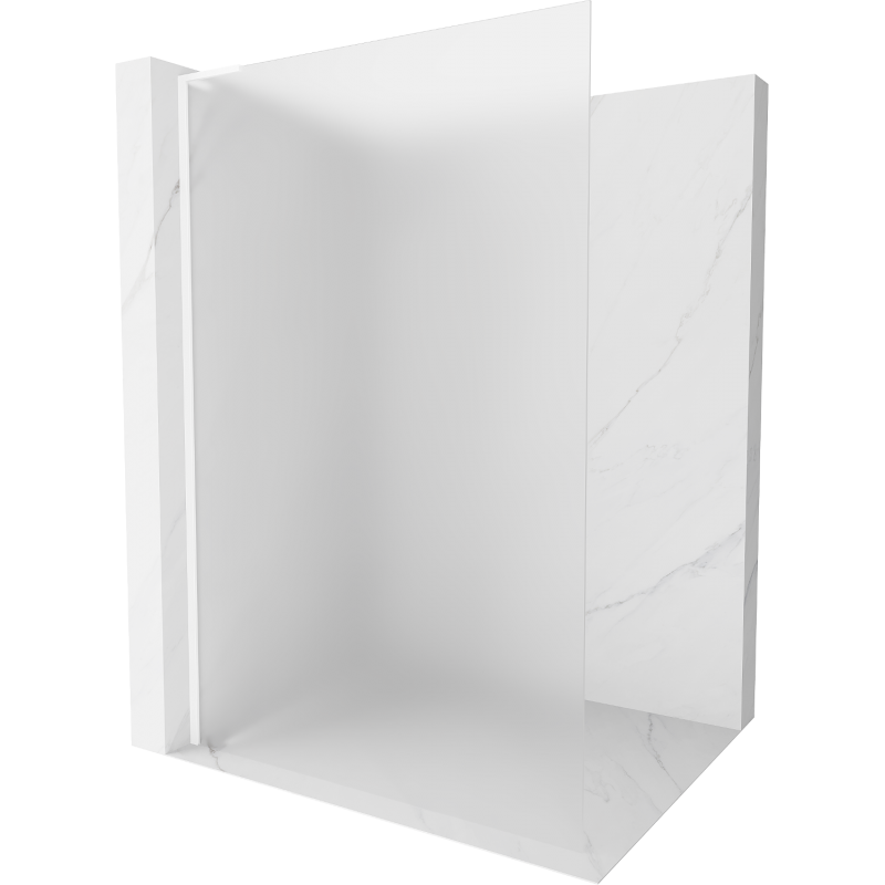 Mexen Kioto L parede de chuveiro Walk-in 80 x 200 cm, fosco, branco - 800-080-103-20-30