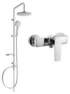Mexen Carl Aufputz-Duschset mit Regendusche und Duscharmatur Lynx, Chrom - 745940240-00