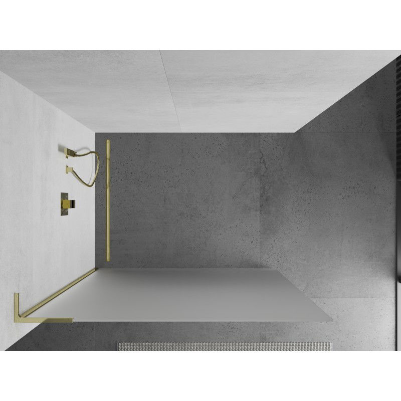 Mexen Kioto L parete doccia Walk-in 110 x 200 cm, brina, oro - 800-110-103-50-30