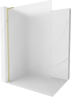 Mexen Kioto L zidna tuš stijena Walk-in 90 x 200 cm, mat, zlatna četkana - 800-090-103-55-30