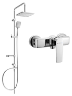 Mexen Sven Aufputz-Duschset mit Regenbrause und Duscharmatur Lynx, Chrom - 745940262-00