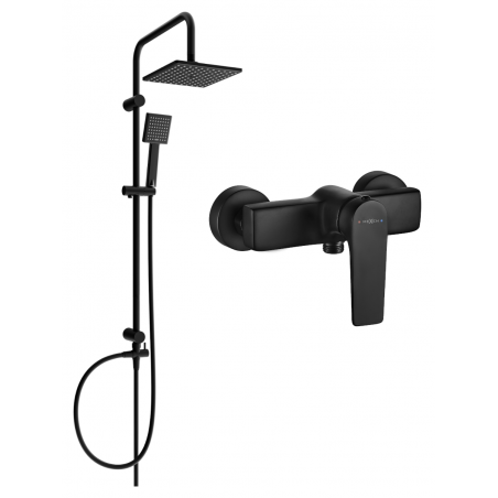 Mexen Lynx Tord Opbouw Douche Set met Regendouche en Douchemengkraan, Zwart - 745940200-70